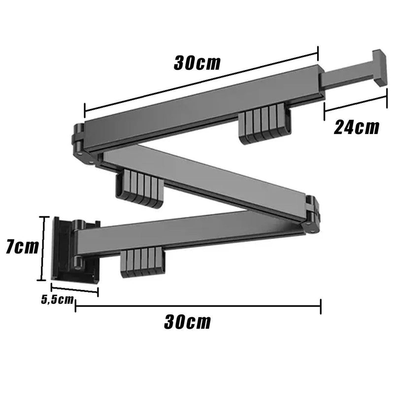 Varal de Roupas Dobrável Hanger - De parede, Não ocupa espaço - Urbanih.