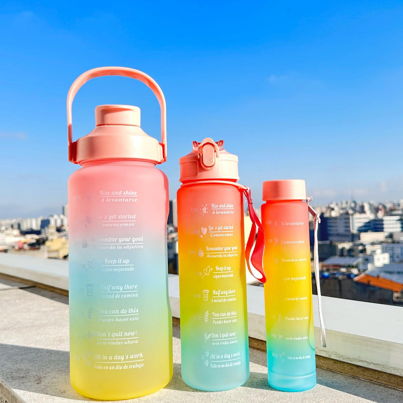 Kit 3 Garrafas Frases Motivacionais - 2L/ 900ml/300ml - Urbanih.