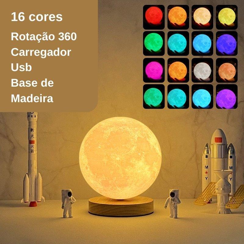 Luminária Lunar 3D rotação 360° - Urbanih.